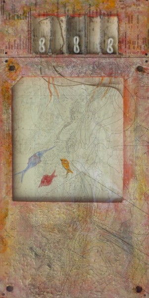 Collages titulada "Transparence off-sh…" por Christiane Seguin, Obra de arte original, Acrílico Montado en Panel de madera