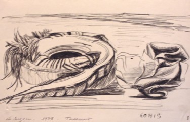 Rysunek zatytułowany „Tademaït 1” autorstwa Christiane Seguin, Oryginalna praca, Długopis