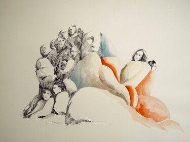 Desenho intitulada "Graine" por Christiane Seguin, Obras de arte originais, Tinta