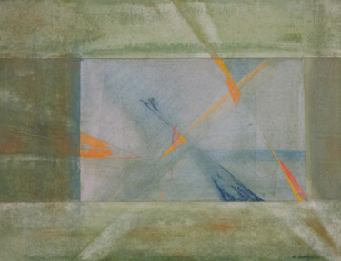 Peinture intitulée "Eclatement froid" par Christiane Seguin, Œuvre d'art originale, Acrylique Monté sur Panneau de bois