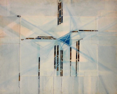 Collages intitolato "Lycanos ortho 7." da Christiane Seguin, Opera d'arte originale, Collages Montato su Pannello di legno