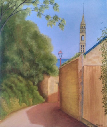Peinture intitulée "chemin des cendres…" par Christian Salaun, Œuvre d'art originale, Huile Monté sur Châssis en bois