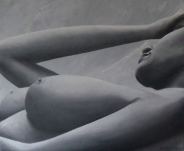 Peinture intitulée "femme nue assoupie…" par Christian Salaun, Œuvre d'art originale, Huile