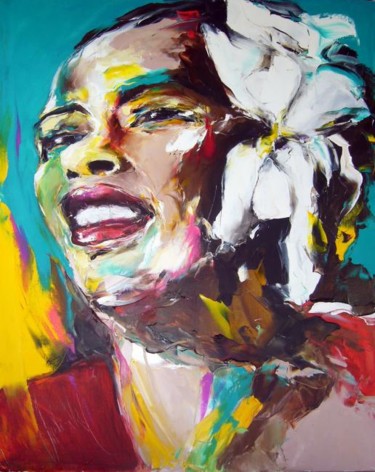 Peinture intitulée "Billie Holiday" par Christian Vey, Œuvre d'art originale
