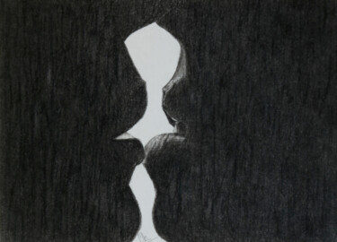 Dessin intitulée "Mirror" par Christina Diamond, Œuvre d'art originale, Fusain