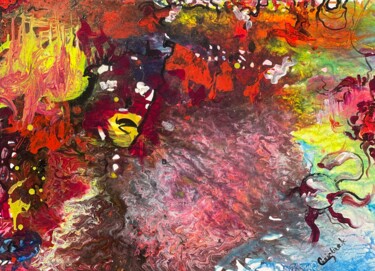 제목이 ""Undersea world""인 미술작품 Christina Kristovsky로, 원작, 아크릴 나무 들것 프레임에 장착됨