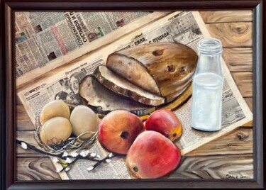 Pintura titulada "Easter still life" por Christina Kristovsky, Obra de arte original, Oleo Montado en Bastidor de camilla de…