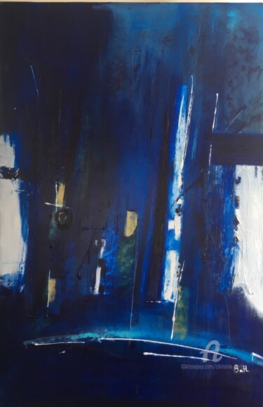 Peinture intitulée "SF by night" par Christine Barth Mroz, Œuvre d'art originale, Acrylique