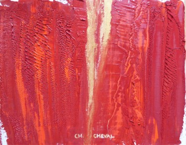 Schilderij getiteld "Up and down" door Christine Cheval, Origineel Kunstwerk, Olie