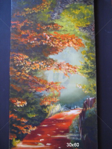 Peinture intitulée "automne" par Christine Chevieux, Œuvre d'art originale, Huile