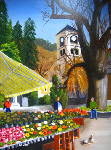 Peinture intitulée "Marche à Samoens" par Christine Chevieux, Œuvre d'art originale, Huile