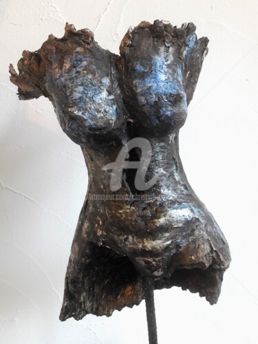 雕塑 标题为“Vestige bleu” 由Christine Dupont, 原创艺术品, 陶瓷