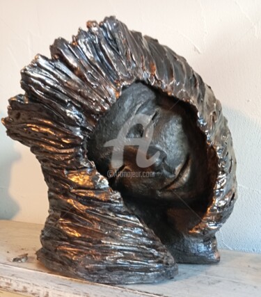 Sculpture titled "Orphée" by Christine Dupont, Original Artwork, Clay