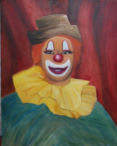 Peinture intitulée "Clown" par Christine Franceschini, Œuvre d'art originale, Huile