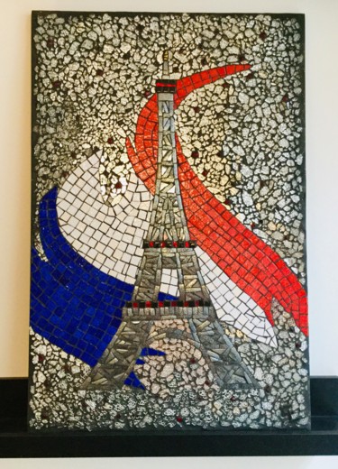 Escultura intitulada "La tour Eiffel" por Christine Louchet, Obras de arte originais, Mosaico