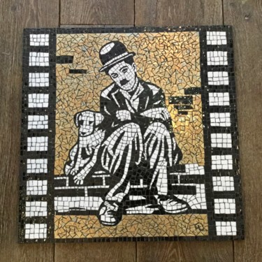 Sculpture titled "Charlie Chaplin" by Christine Louchet, Original Artwork, Mosaic