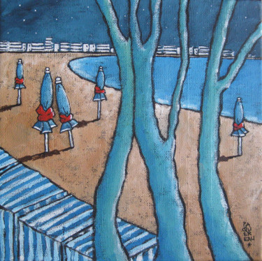 Schilderij getiteld "Promenade / Walk (#…" door Christine Paquereau, Origineel Kunstwerk, Acryl