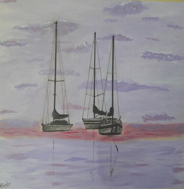 Painting titled "Voyage" by Christine Ranchoux Soleillant, Original Artwork, Acrylic