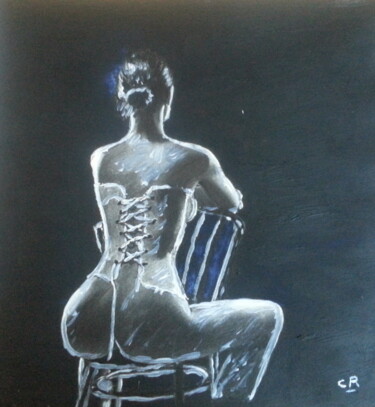 Malerei mit dem Titel "Corset" von Christine Ranchoux Soleillant, Original-Kunstwerk, Acryl