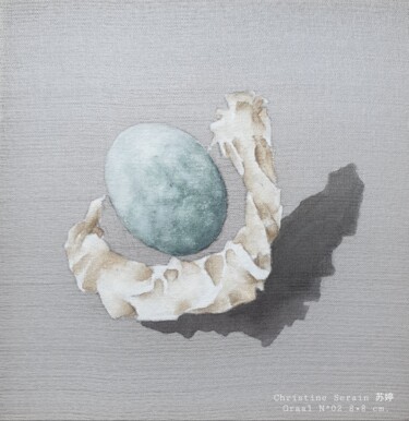 Painting titled "Graal N°02" by Christine Serain (Suting Su Ting), Original Artwork, Watercolor