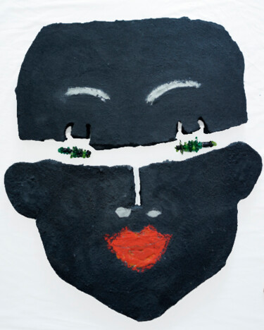 Sculpture intitulée "ce masque vous rega…" par Christine Vannier, Œuvre d'art originale, Autre
