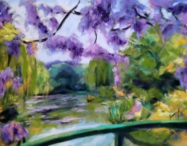 Painting titled "Giverny" by Christine Barreau, Original Artwork, Pastel