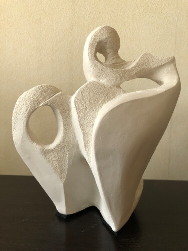 Escultura intitulada "Blancheur" por Christine Batard, Obras de arte originais, Argila
