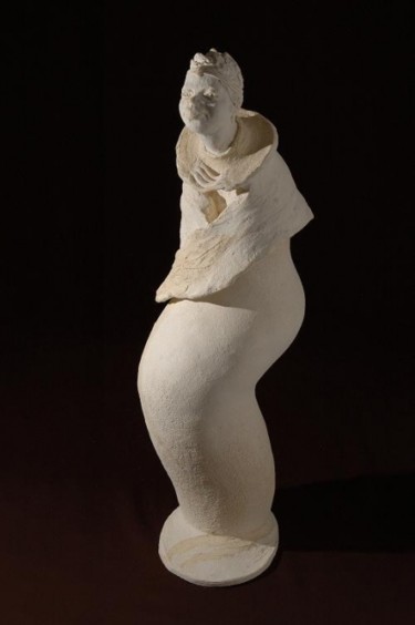 Sculpture intitulée "princesse Albinos" par Christine Lambert, Œuvre d'art originale, Terre cuite