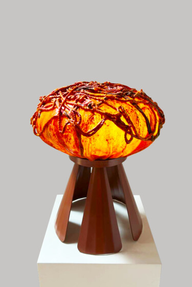Sculpture titled "Fireball" by Christl Dekimpe, Original Artwork, Resin