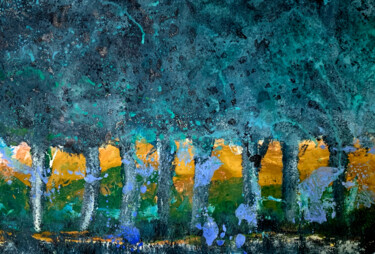 Painting titled "Blue forest Hallerb…" by Christophe Carton, Original Artwork, Oil