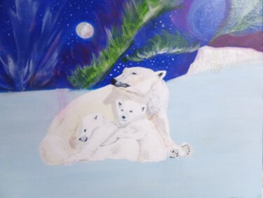 Painting titled "Ours family" by Christophe Beaudoin, Original Artwork, Acrylic