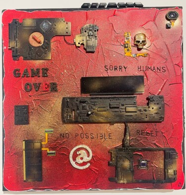Kolaże zatytułowany „Game Over” autorstwa Christophe Gandolphe, Oryginalna praca, Akryl