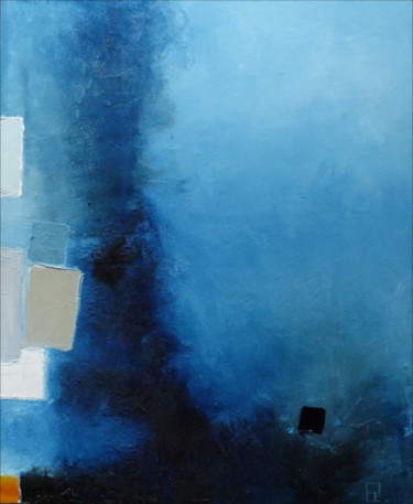 Peinture intitulée "Aqua. 50 x 61 cm" par Christophe Rivière, Œuvre d'art originale, Huile Monté sur Châssis en bois