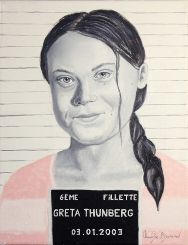 Картина под названием "Greta, punie pour a…" - Christophe Stephan Durand, Подлинное произведение искусства, Масло Установлен…