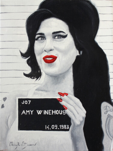 Malerei mit dem Titel "Amy" von Christophe Stephan Durand, Original-Kunstwerk, Öl Auf Keilrahmen aus Holz montiert