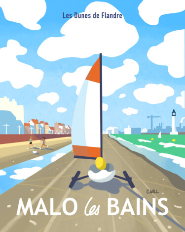 Zeichnungen mit dem Titel "Affiche de Malo-les…" von Christophe Williart, Original-Kunstwerk, Digitale Malerei
