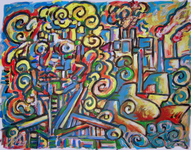 Painting titled "Gaïa2021" by Christophe Gol, Original Artwork, Acrylic