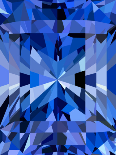 Digital Arts με τίτλο "Blue Sapphire Radia…" από Christopher Davis, Αυθεντικά έργα τέχνης, Ψηφιακή ζωγραφική