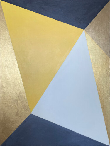Painting titled "Gold Fragment" by Christopher Davis, Original Artwork, Oil