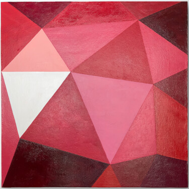 제목이 "Ruby Fragment, 24x24"인 미술작품 Christopher Davis로, 원작, 기름