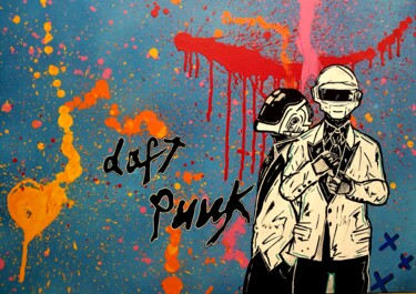 Malarstwo zatytułowany „Daft punk” autorstwa Christopher Normandin (Dark art), Oryginalna praca, Akryl