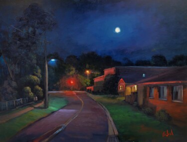 Painting titled "Neighbourhood 2 - R…" by Christopher Vidal, Original Artwork, Oil