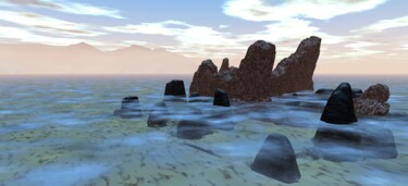Digital Arts titled "Desert Dawn" by Christopher Vine, Original Artwork, 2D Digital Work