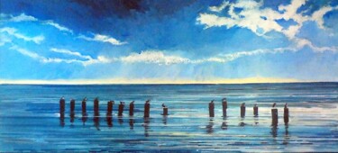 Pittura intitolato "Gull Posts, the Tou…" da Christopher Walker, Opera d'arte originale, Olio Montato su Telaio per barella…