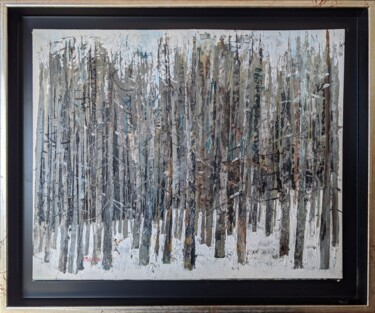 Peinture intitulée "Winter Standing" par Christopher Walker, Œuvre d'art originale, Huile Monté sur Panneau de bois