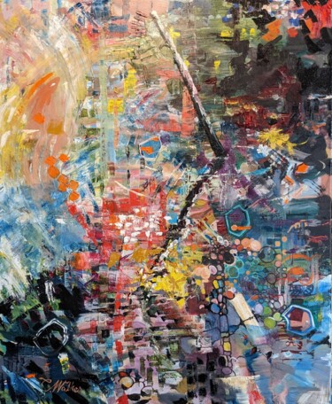 Картина под названием "Just a Stick in the…" - Christopher Walker, Подлинное произведение искусства, Масло Установлен на Дер…