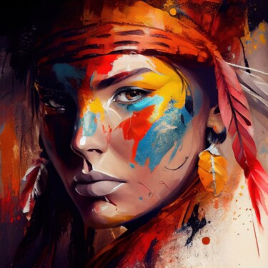 Digital Arts titled "Powerful American N…" by Chromatic Fusion Studio, Original Artwork, Oil