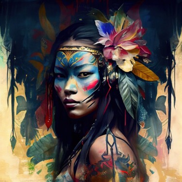 Digital Arts titled "Powerful Asian Woma…" by Chromatic Fusion Studio, Original Artwork, Oil