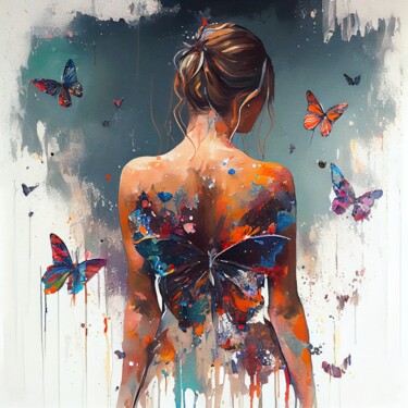 Artes digitais intitulada "Powerful Butterfly…" por Chromatic Fusion Studio, Obras de arte originais, Óleo