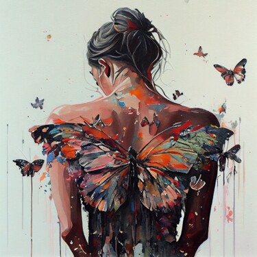 Artes digitais intitulada "Powerful Butterfly…" por Chromatic Fusion Studio, Obras de arte originais, Óleo